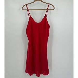 Solange Womens Slip Dress Size 14/16 Red Satin Y2K Bombshell Cocktail Whimsigoth
